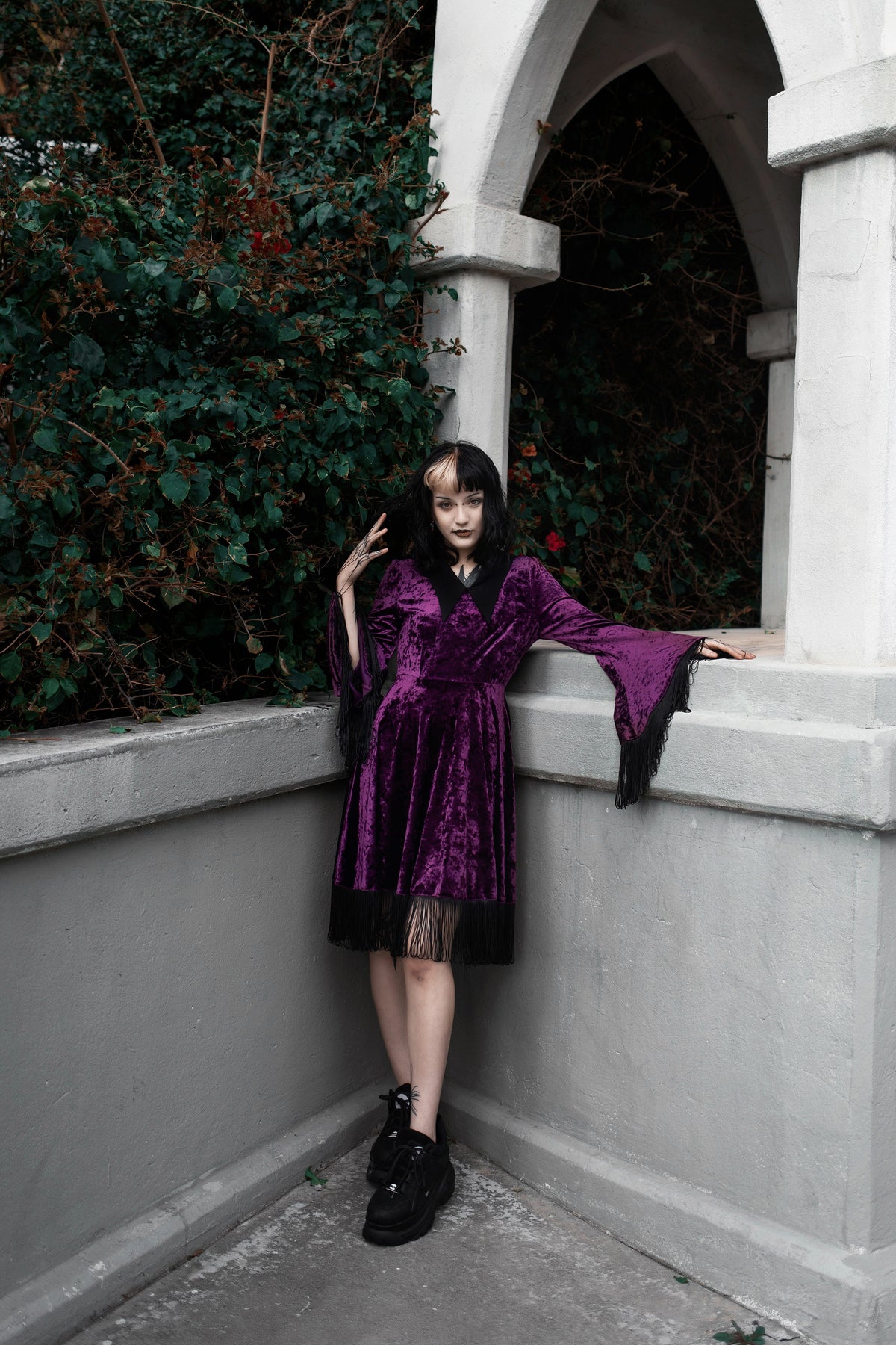 fitted lace wedding dress Ghost-type Forest V Dress – BlackMilk Clothing main image 1