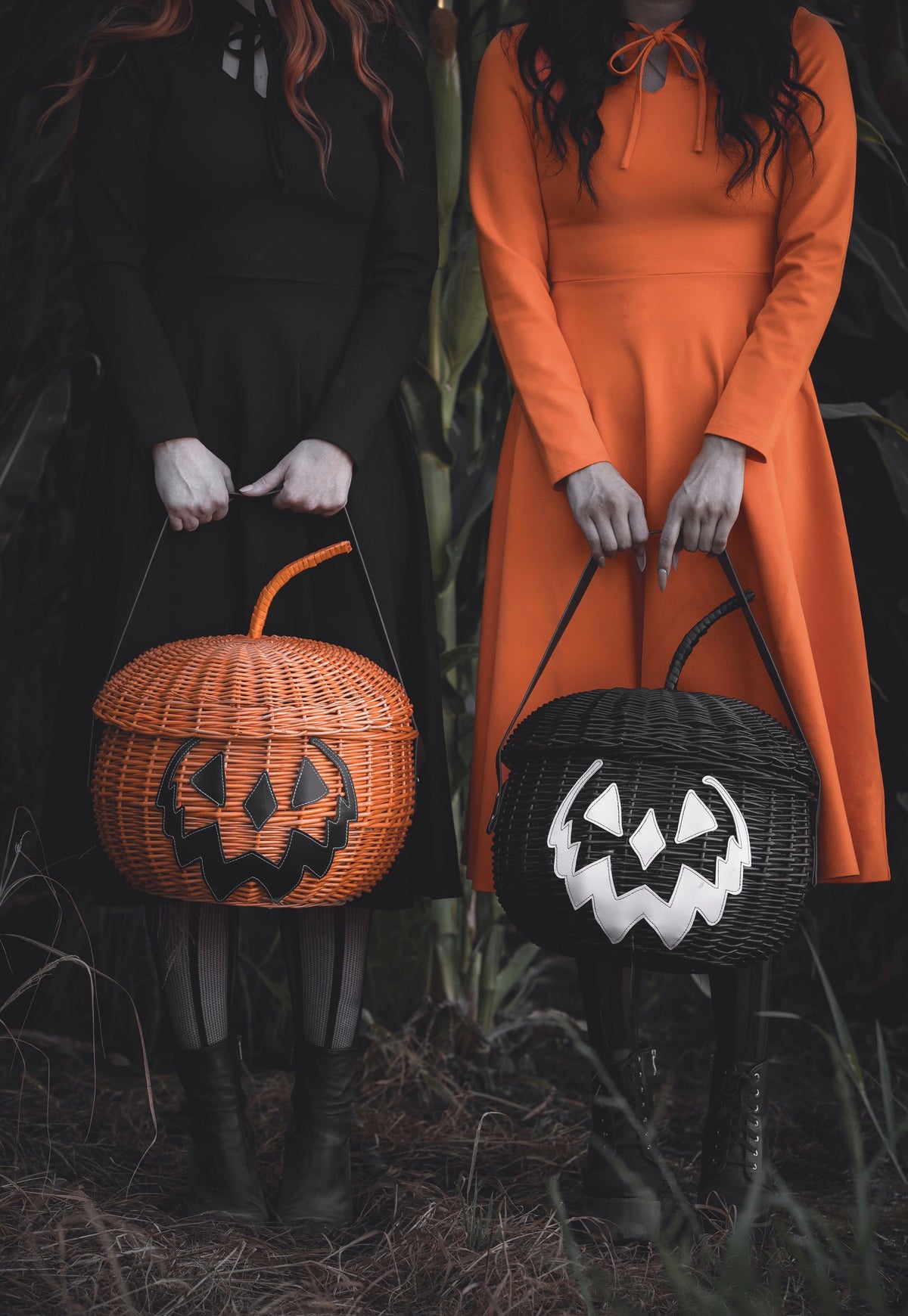 オータムスワッグ♡ハロウィン風ロングスワッグ約48センチ Haunted Hallows Picnic Basket (Orange) | Lively Ghosts