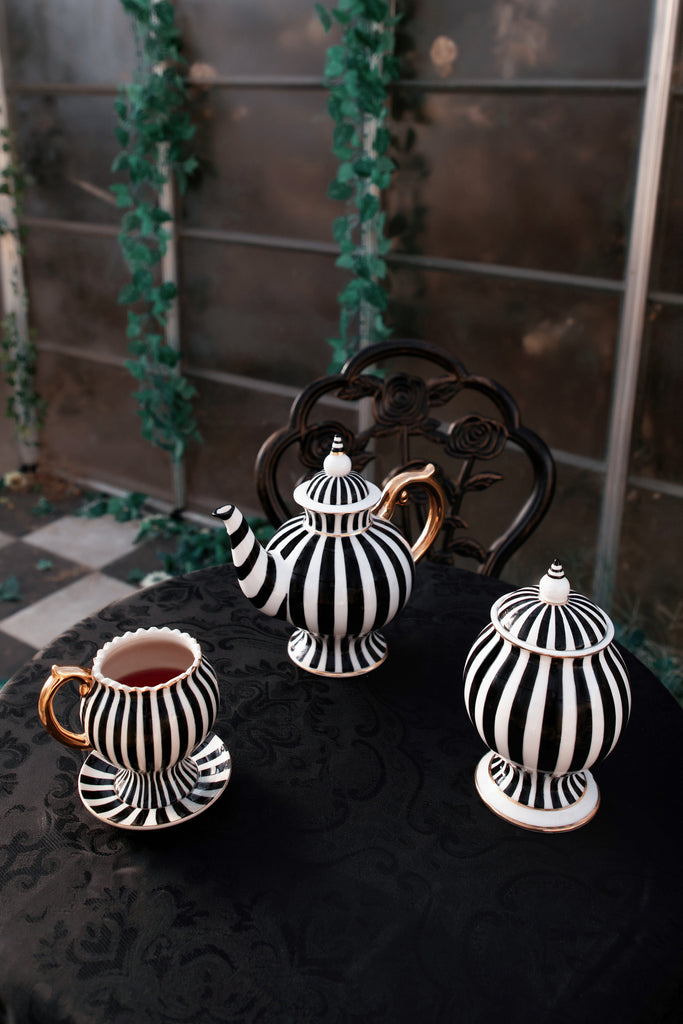Grium Tea Teacup & Saucer | Grim & Ghostly Tea Set | Lively Ghosts