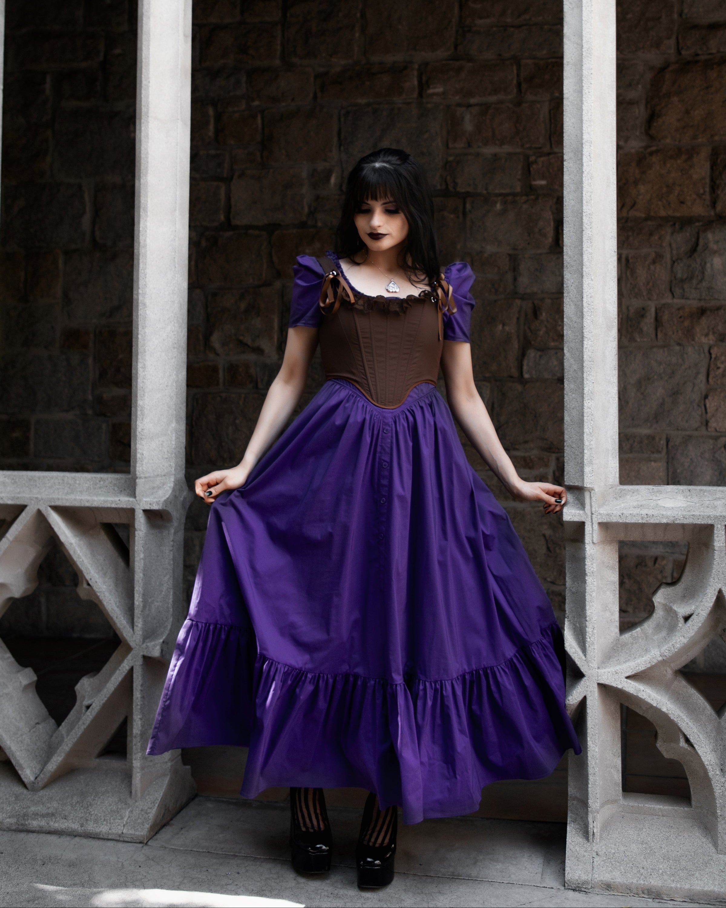 strapless open back dress 1990s Ghost Lavender Slip Dress