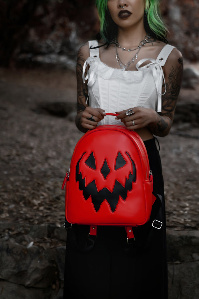 Red Haunted Hallows Backpack | Lively Ghosts